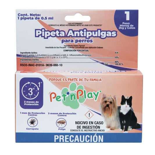 Pipeta antipulgas y garrapatas spot on fipronil