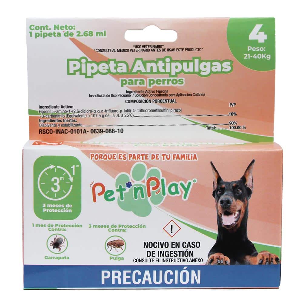 Pipeta antipulgas y garrapatas spot on fipronil