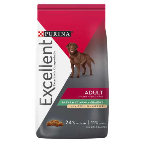 Purina Excellent Adulto Pollo y Arroz Razas Medianas y Grandes