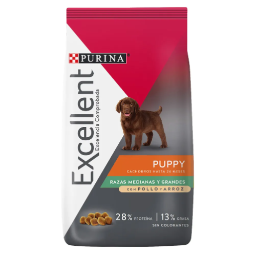 Purina Excellent Cachorro Pollo y Arroz Razas Medianas y Grandes