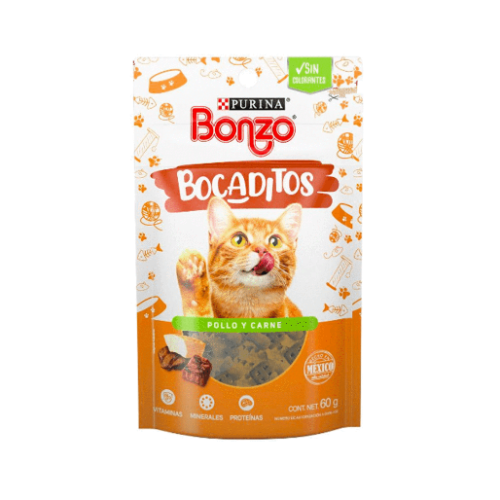 Bonzo bocaditos de pollo y carne 60g