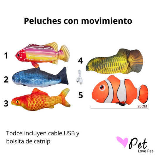 Peluche de pez con movimiento